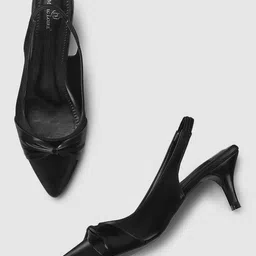 Marc Loire Pointed Toe Kitten Pumps With Backstrap-8