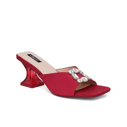 Sherrif Shoes Embellished Open Toe Block Heels image 4