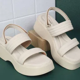 Metro Colourblocked Platform Peep Toes with Bows-24