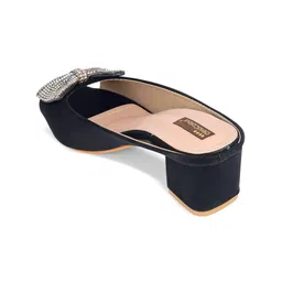 DESI COLOUR Embellished Party Block Mules With Bows image 5