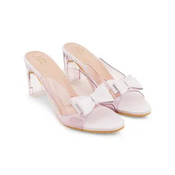 JM Looks Open Toe Block Heels with Bows image 2