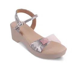 Tresmode Printed Open Toe Block Heels image 3