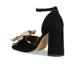 Saint G Embellished Open Toe Leather Block Heels With Bows image 2