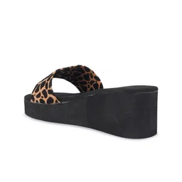 SAPATOS Printed Suede Slim Heeled Mules with Bows image 5
