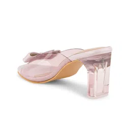 JM Looks Open Toe Block Heels with Bows image 3