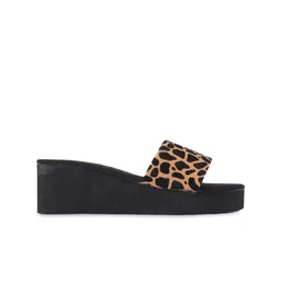 SAPATOS Printed Suede Slim Heeled Mules with Bows image 3