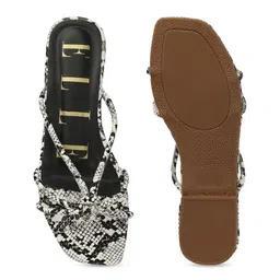 ELLE Printed Open Toe Flats image 5