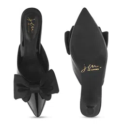 JM Looks Embellished Party Kitten Mules with Bows Heels image 4