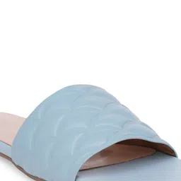 Sherrif Shoes Textured Open Toe Flats image 2