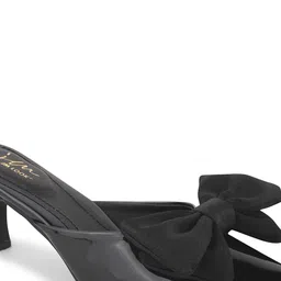 JM Looks Embellished Party Kitten Mules with Bows Heels image 2