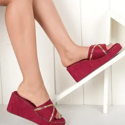 DressBerry Striped Wedge Heel Sandals-picture-18