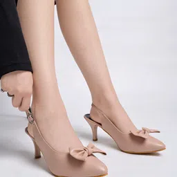 Shoetopia Pointed Toe Slim Mules With Bows-24