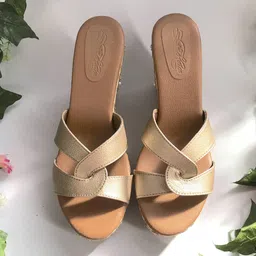 Sole House Cream-Coloured Embellished PU Wedge Sandals-27