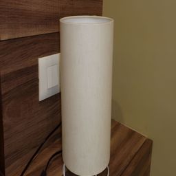 Mufasa Beige Cotton with Bulb Cylindrical Table Lamp-image-93