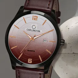 CARLINGTON Men Brown Alloy Dial & Leather Straps Analogue Watch CT1010-image-52