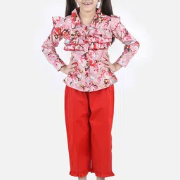 Cutiekins Girls Pink & Red Printed Shirt with Capris-image-34