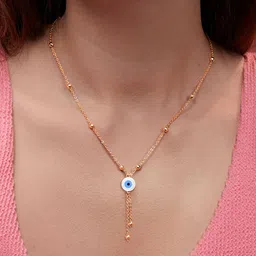 MINUTIAE Gold-Plated Stones-Studded Necklace With Chain-10