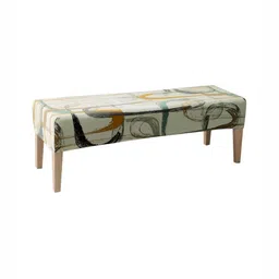 HOKIPO Green & Black Abstract Printed Dining Bench Cover-6