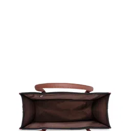 ZOUK Ethnic Motifs Printed Structured Jute Handheld Bag image 5