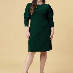 Curvy Lane Women Plus Size CuffedSleeve Sheath Dress-image-52