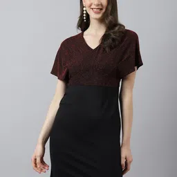 Latin Quarters V-Neck Mini Sheath Dress-picture-28
