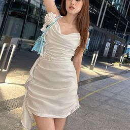 LULU & SKY Shoulder Straps Ruched Sheath Dress-image-42