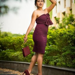 Athena Burgundy Sheath Dress-image-8