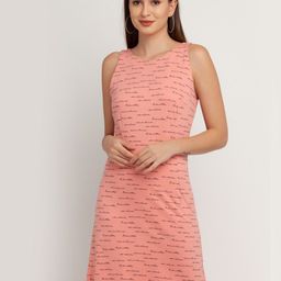 Zink London Women Peach-Coloured A-Line Dress-image-30