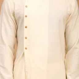 SHRESTHA BY VASTRAMAY Men Asymmetric A-Line Kurta With Churidar & Mirror Work Dupatta image 2