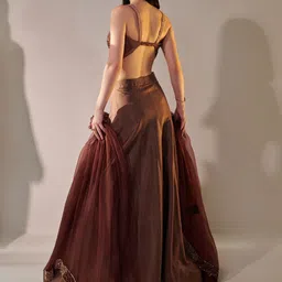 one knot one ONE KNOT Embellished Mirror Work Made to Measure Lehenga & Blouse With Dupatta image 4