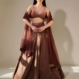 one knot one ONE KNOT Embellished Mirror Work Made to Measure Lehenga & Blouse With Dupatta image 5