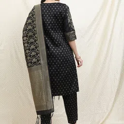 Vishudh Ethnic Motifs Printed Brocade Kurta with Palazzos & Dupatta image 5