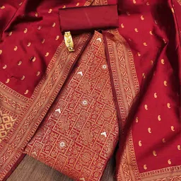SHADOW & SAINING Floral Woven Design Unstitched Dress Material-image-6