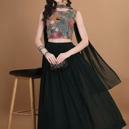 Kinjo Embroidered Thread Work Ready to Wear Lehenga & Blouse With Dupatta-39