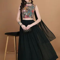 Kinjo Embroidered Thread Work Ready to Wear Lehenga & Blouse With Dupatta-25