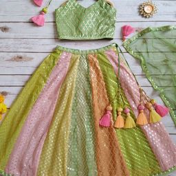 LABEL KANUPRIYA Girls Printed Ready to Wear Lehenga & Blouse With Dupatta-image-74