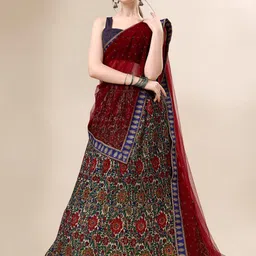 SAPTRANGI Floral Printed Ready to Wear Lehenga & Blouse With Dupatta-picture-22