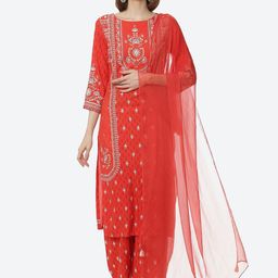 Rangriti Women Ethnic Motifs Printed Kurta with Palazzo &  Dupatta-picture-47