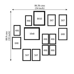 RANDOM Set of 14 Black Solid Rectangular Synthetic Photo Frames With Family & Love Plaques image 4