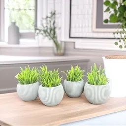 Akaar Grey 4 Pieces Fern Artificial Plant With Pot-picture-5