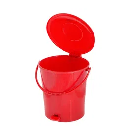 Kuber Industries Set Of 2 Solid 10L Pedal Dustbin With Handle image 3