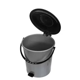 Kuber Industries Grey & Black Set Of 2 Plastic Pedal Dustbin With Handle image 5