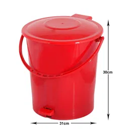 Kuber Industries Set Of 2 Solid 10L Pedal Dustbin With Handle image 2