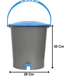 Kuber Industries Set Of 2 Solid 10L Pedal Dustbin With Handle image 2