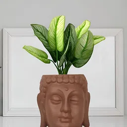 LASAKI Brown Textured Ceramic Planter Holder-12