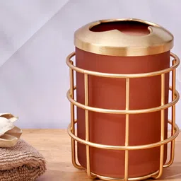Home Centre Brown & Gold-Toned Glass Toothbrush Holder-image-41