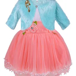 Wish Karo Peach-Coloured Georgette Dress-image-12