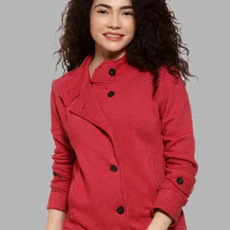 Campus Sutra Women Maroon Windcheater Outdoor Tailored Jacket-picture-47