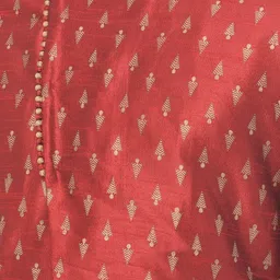 DEYANN Men Red & Cream-Coloured Printed Sherwani Set image 4