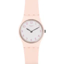 Swatch Unisex White Dial & Black Straps Analogue Watch LP150-23